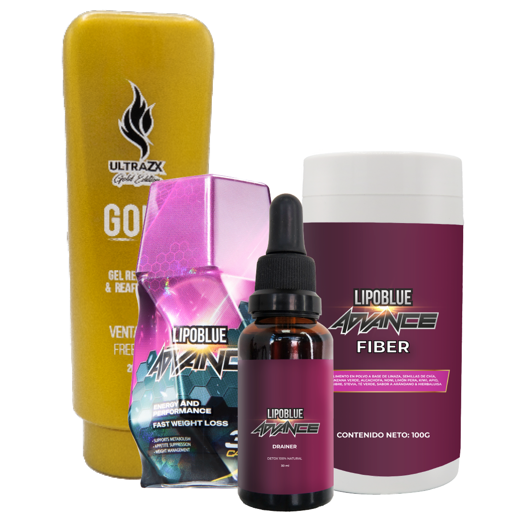 QUEMADOR + DRAINER + FIBRA LIPOBLUE ADVANCE + GEL ULTRA ZX