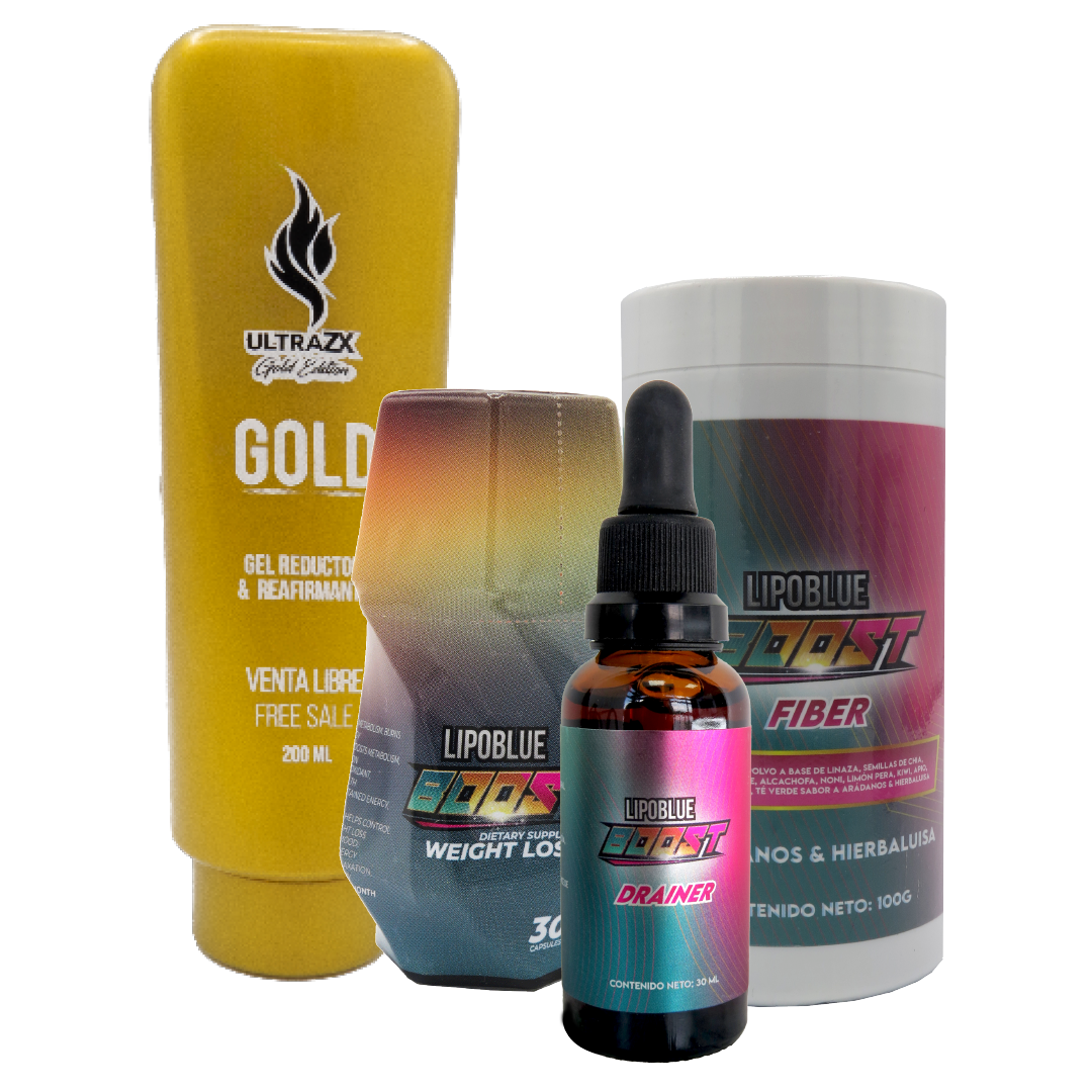 QUEMADOR + DRAINER + FIBRA LIPOBLUE BOOST + GEL ULTRA ZX